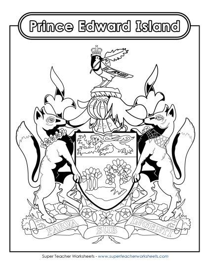 Flag & Coat of Arms - PEI Coat of Arms (Black & White)