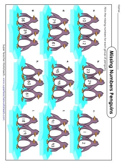 Counting: 2-Digit Numbers - Penguin Counting (2-Digit)