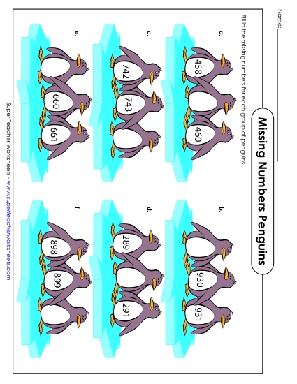 Counting: 3-Digit Numbers - Penguin Counting (3-Digit)