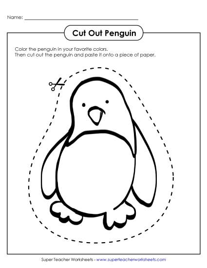 Cut Out Pictures (Large; Easier) - Penguin
