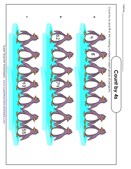 Skip Counting by 4s - Penguins: Count by 4s Skip Counting by 4s - Penguins: Count by 4s