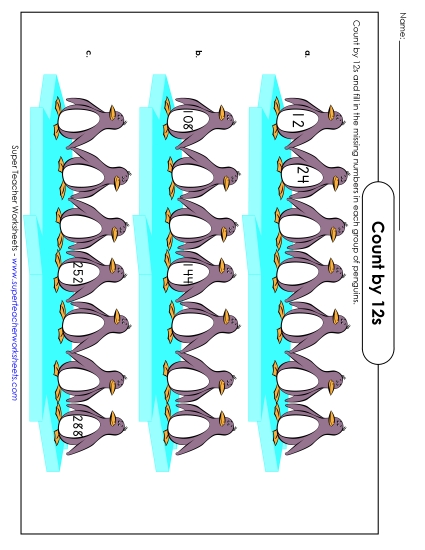 Skip Count By 12s - Penguins: Skip Counting by 12s Skip Count By 12s - Penguins: Skip Counting by 12s