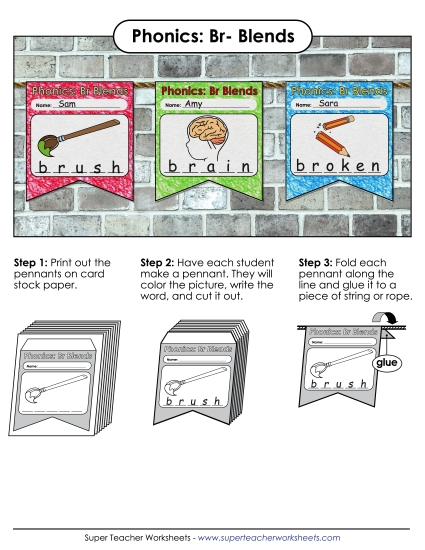 Cut and Glue Activities - Pennant (Br- Words) Cut and Glue Activities - Pennant (Br- Words)