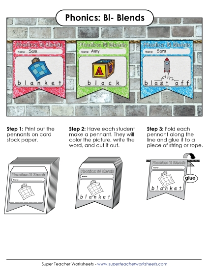Cut and Glue Activities - Pennants (Bl- Words) Cut and Glue Activities - Pennants (Bl- Words)