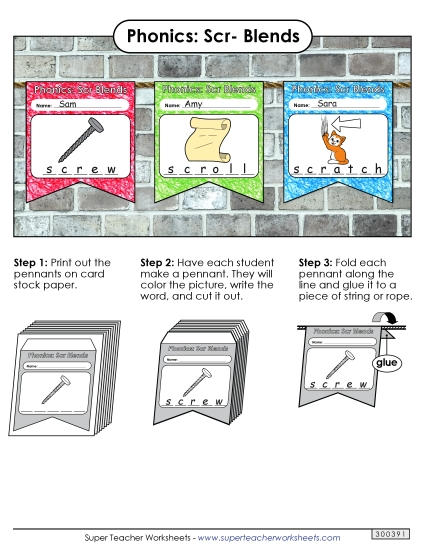 Worksheets - Pennants (Scr- Words)
