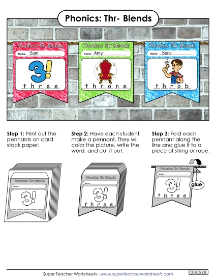 Worksheets - Pennants (Thr- Words) Worksheets - Pennants (Thr- Words)