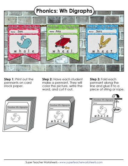 Cut and Glue Activities - Pennants (WH Words) Cut and Glue Activities - Pennants (WH Words)
