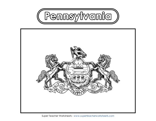 Flags & Seals - Pennsylvania Flag Coloring Page