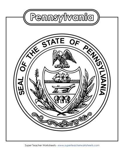 Flags & Seals - Pennsylvania State Seal (Black & White)