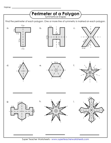 Perimeter of Symmetrical Polygons (Advanced)