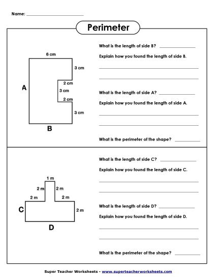 Intermediate - Perimeter Shapes