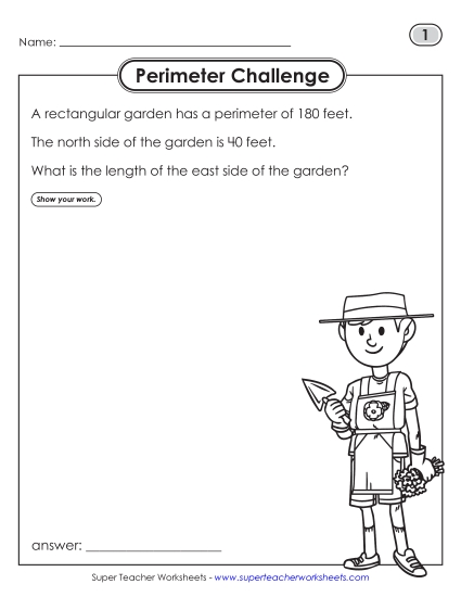 Basic (Simple Shapes & Whole Numbers) - Perimeter Word Problems Basic (Simple Shapes & Whole Numbers) - Perimeter Word Problems
