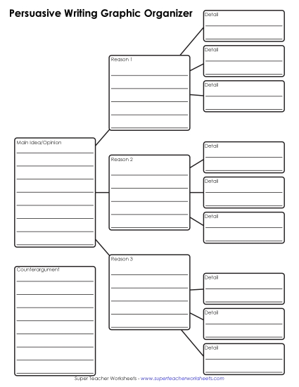 Graphic Organizer - Persuasive Writing Graphic Organizer (with Lines)
