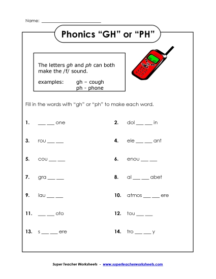 Consonant Digraphs - Ph or Gh?