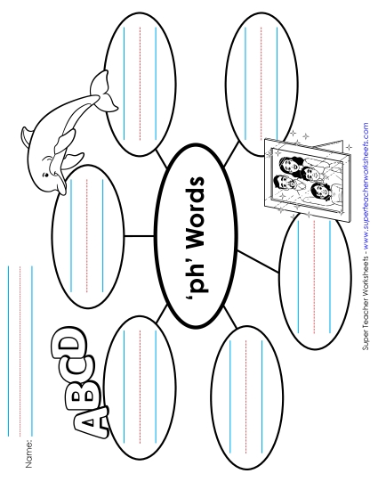 Worksheets  - 'ph' Word Web (Printable PDF Worksheet)