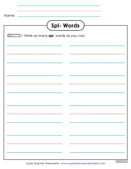 Worksheets - Phonics Brainstorm (Spl- Words)