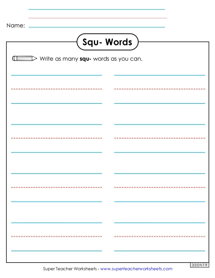 Worksheets - Phonics Brainstorm (Squ- Words) Worksheets - Phonics Brainstorm (Squ- Words)