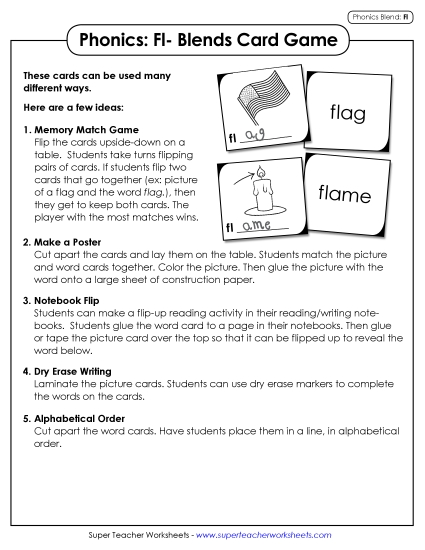 Games & Learning Centers - Phonics Card Game (Fl- Blends) Games & Learning Centers - Phonics Card Game (Fl- Blends)