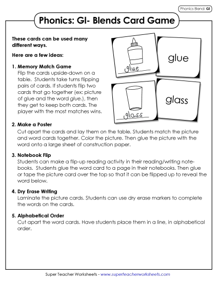 Games & Learning Centers - Phonics Card Game (Gl- Blends) Games & Learning Centers - Phonics Card Game (Gl- Blends)