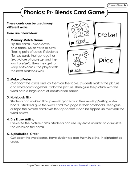 Games & Learning Centers - Phonics Card Game (Pr- Blends) Games & Learning Centers - Phonics Card Game (Pr- Blends)