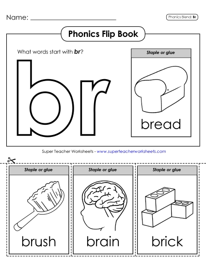 Cut and Glue Activities - Phonics Flip Book (Br-) Cut and Glue Activities - Phonics Flip Book (Br-)