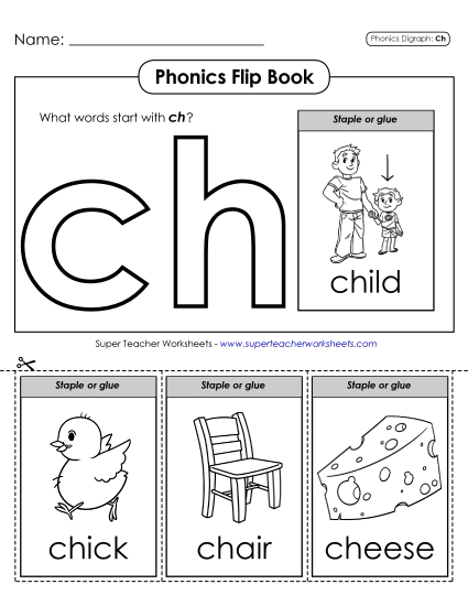 Cut and Glue Activities - Phonics Flip Book (CH) Cut and Glue Activities - Phonics Flip Book (CH)