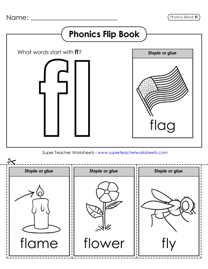 Cut and Glue Activities - Phonics Flip Book (Fl-) Cut and Glue Activities - Phonics Flip Book (Fl-)