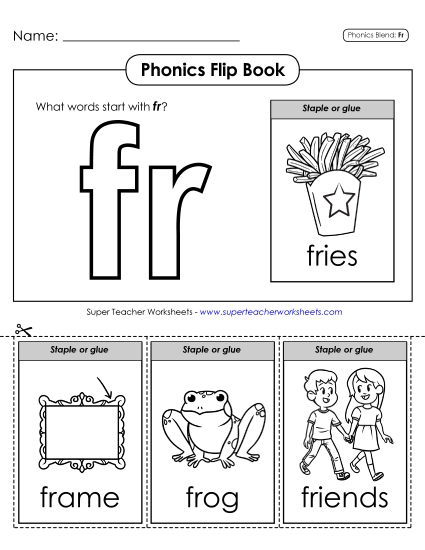 Cut and Glue Activities - Phonics Flip Book (Fr-)