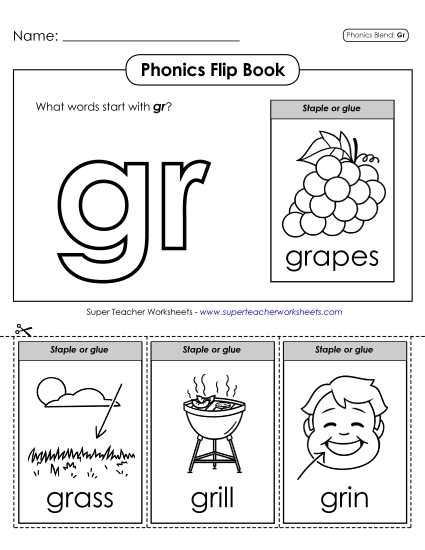 Cut and Glue Activities - Phonics Flip Book (Gr-)