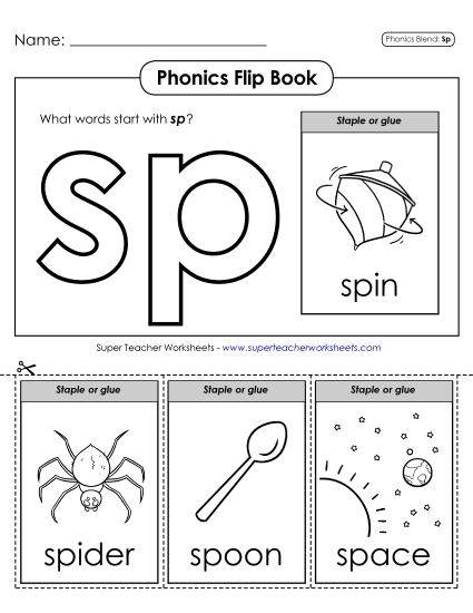 Cut and Glue Activities - Phonics Flip Book (Sp-) Cut and Glue Activities - Phonics Flip Book (Sp-)