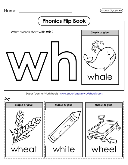 Cut and Glue Activities - Phonics Flip Book (WH)