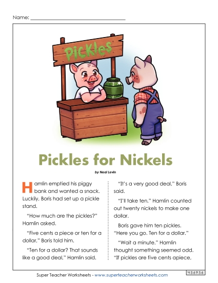 Fiction Stories - Pickles for Nickels (Fiction) Fiction Stories - Pickles for Nickels (Fiction)