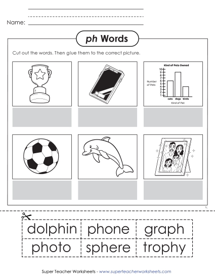 Cut-and-Glue Activities - Picture-Word Match Cut & Glue (Printable PDF Worksheet)
