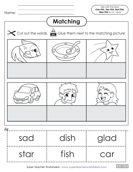 Cut and Glue Activities - Picture Word Match