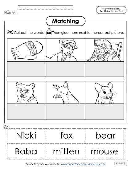 Cut-and-Glue Activities - Picture-Word Match