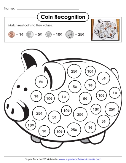 Pennies, Nickels, Dimes, Quarters - Piggy Bank: Sorting Real Coins Pennies, Nickels, Dimes, Quarters - Piggy Bank: Sorting Real Coins