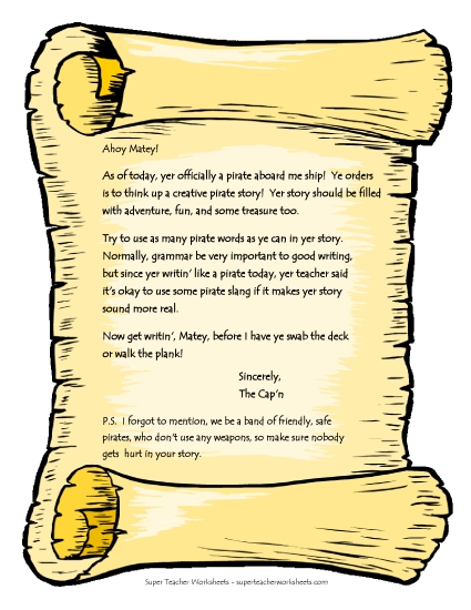 Writing Projects - Pirate Writing Project