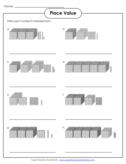 Place Value - Place Value Blocks (4-digit numbers)