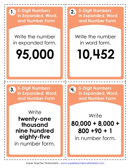 Place Value: Converting 5-Digit Numbers Expanded, Word, and Number Form Place Value: Converting 5-Digit Numbers Expanded, Word, and Number Form