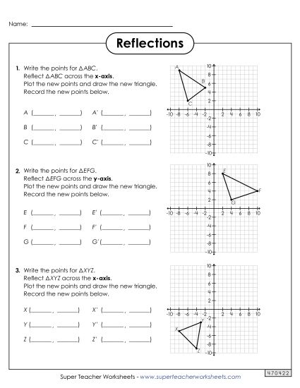 Plotting Reflections On A Coordinate Plane Printable Translation Plotting Reflections On A Coordinate Plane Printable Translation