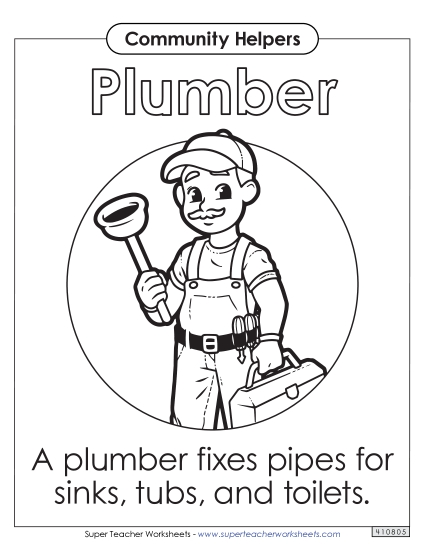 Anchor Chart / Coloring Pages - Plumber