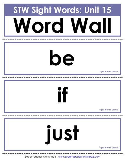 Reading Practice Tools - Pocket Chart or  Word Wall (Unit 15)