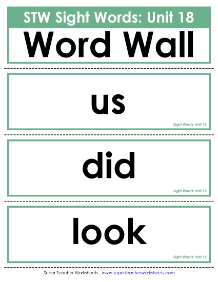 Reading Practice Tools - Pocket Chart or Word Wall (Unit 18) Reading Practice Tools - Pocket Chart or Word Wall (Unit 18)