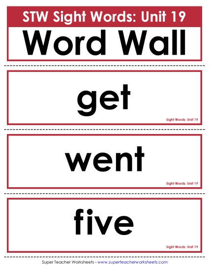 Reading Practice Tools - Pocket Chart or Word Wall (Unit 19) Reading Practice Tools - Pocket Chart or Word Wall (Unit 19)
