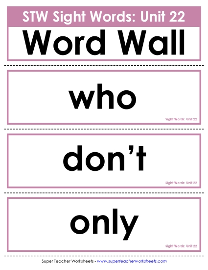 Reading Practice Tools - Pocket Chart or Word Wall (Unit 22) Reading Practice Tools - Pocket Chart or Word Wall (Unit 22)