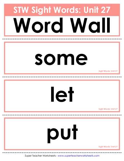 Reading Practice Tools - Pocket Chart or Word Wall (Unit 27) Reading Practice Tools - Pocket Chart or Word Wall (Unit 27)