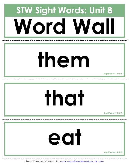 Reading Practice Tools - Pocket Chart or Word Wall (Unit 8) Reading Practice Tools - Pocket Chart or Word Wall (Unit 8)