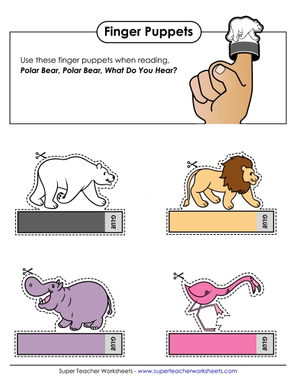 Cut-and-Paste Activities - Polar Bear Finger Puppets