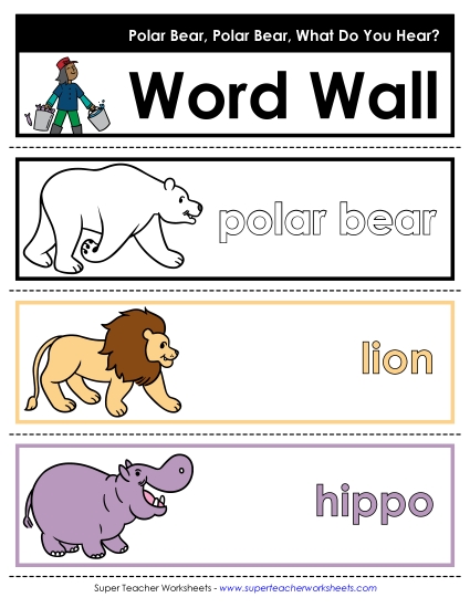 Pocket Chart Word Wall - Polar Bear Word Wall