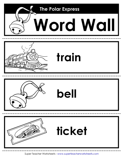 Pocket Chart   Word Wall - Polar Express Word Wall